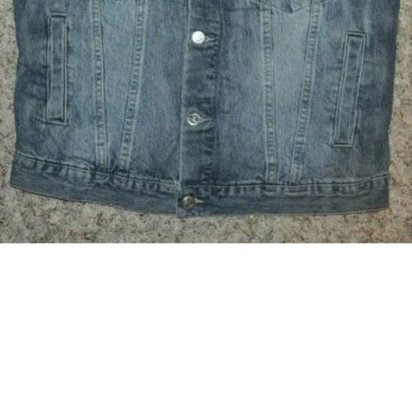 Mens Bear River Workwear Jacket Medium Blue Button Up Sherpa Lined Denim Jean - Picture 3 of 7